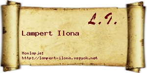 Lampert Ilona névjegykártya